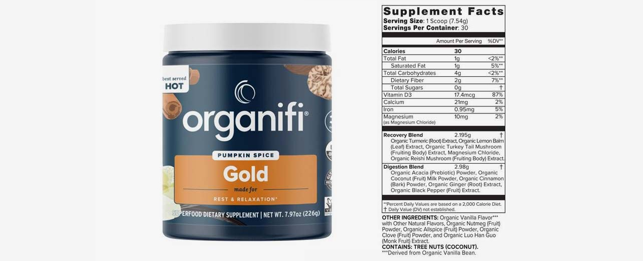Organifi Gold deep sleep supplement Facts